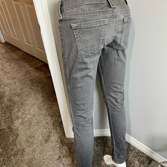 True Religion Grey Skinny Jeans Sz 27 - Picture 8 of 8